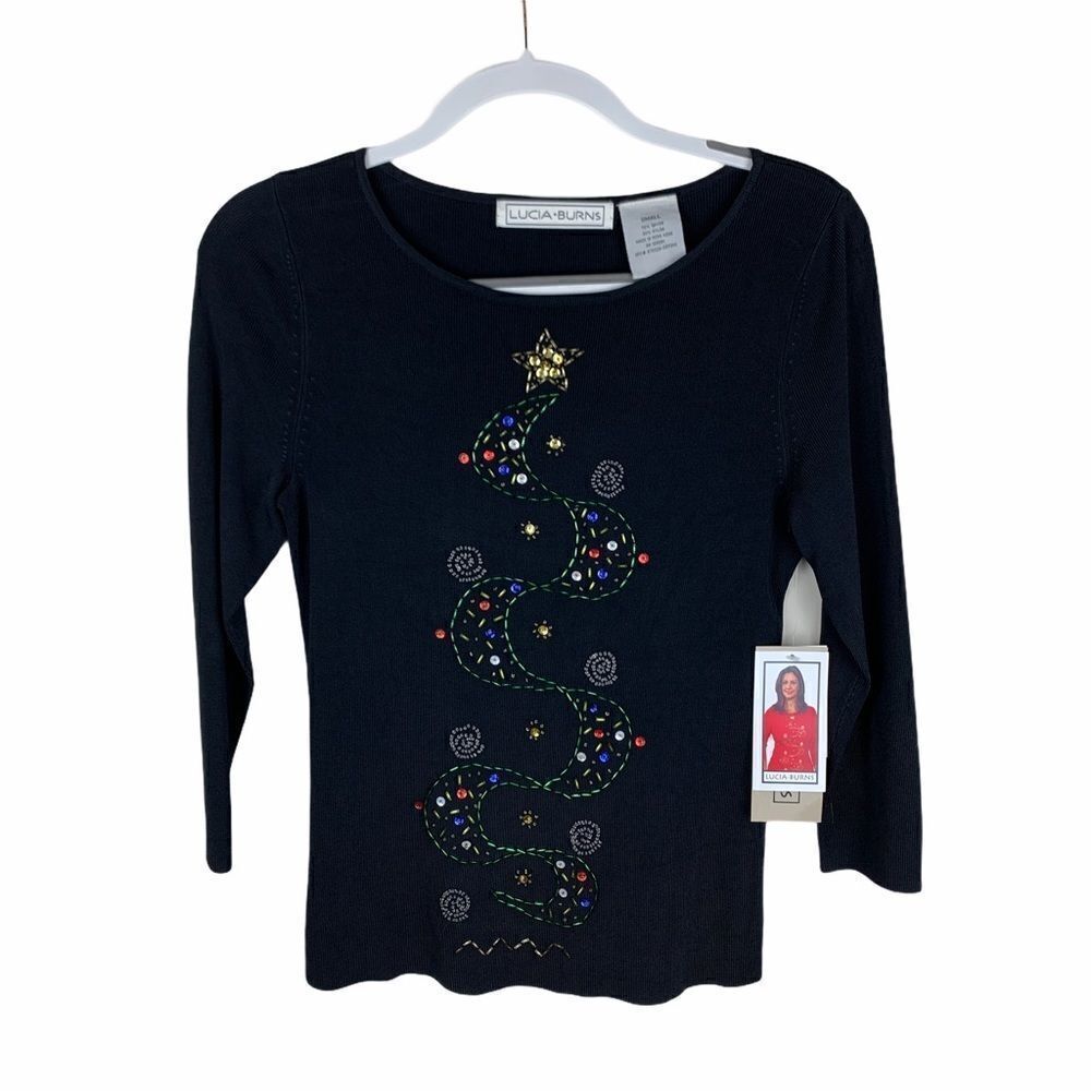 Lucia‎ Burns S Black Christmas tree long sleeve